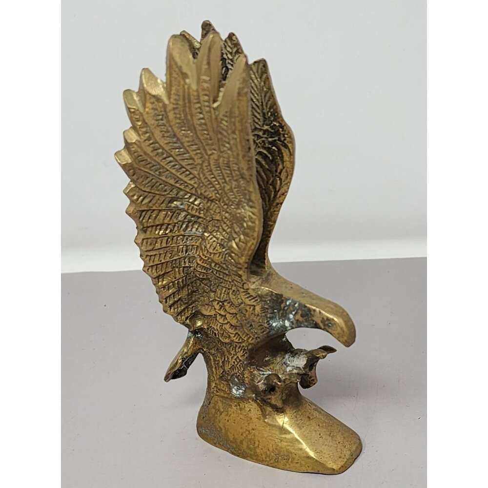 Vintage Antique Finish Brass‎ Eagle Raptor Figurine Sculpture